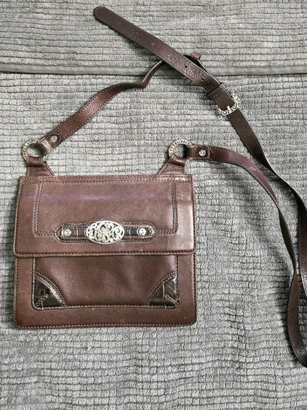 Brighton Brown Leather Crossbody Bag